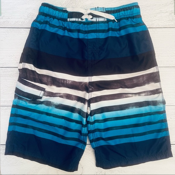 Kanu Surf Boys Quick Dry UPF 50+ Stripe Swim Trunks Size L (14-16) - Picture 2 of 3